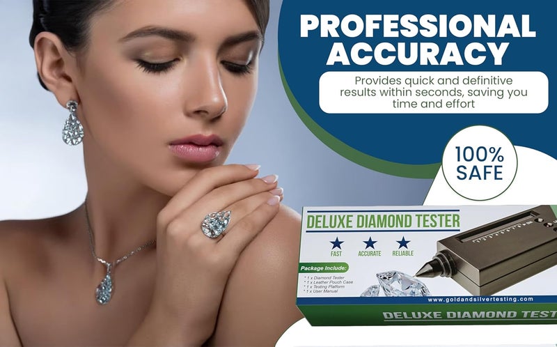 Gemtone Deluxe Jeweler's Diamond & Gemstone Analyzer Tester for Diamonds Moissanites Stones Lab-Created Simulants with Stone Gauge - Image 5